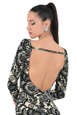 Load image into Gallery viewer, Lace Motif Print Tango Dress With Open Back