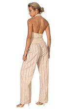 Load image into Gallery viewer, Linen Blend Striped Wide Leg Pants
