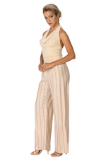 Load image into Gallery viewer, Linen Blend Striped Wide Leg Pants
