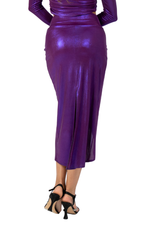 Load image into Gallery viewer, Liquid Shine Wrap Skirt With Curved Front Slit
