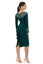 Load image into Gallery viewer, Long-Sleeved Tango Dress with Lace Décolletage