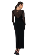 Load image into Gallery viewer, Long Sleeve Mesh Tango Dress with Front Slit