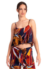Load image into Gallery viewer, Loose Summer Print Crop Top With Bust Lining 