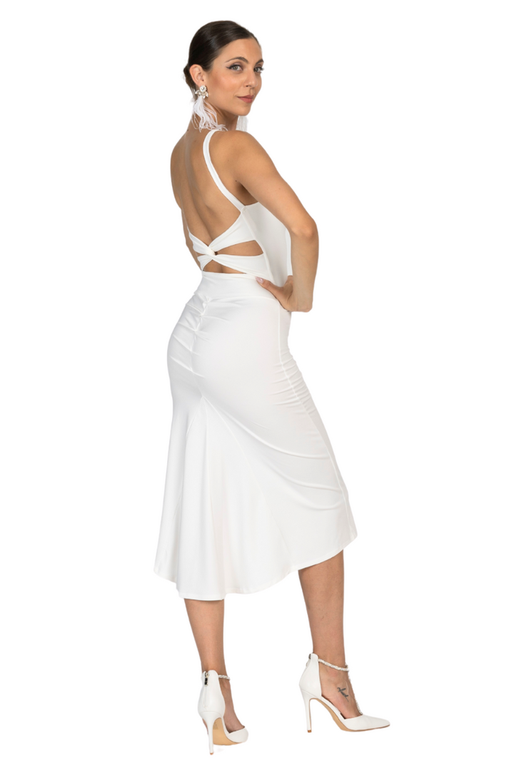 Low Back Midi Fishtail Dress