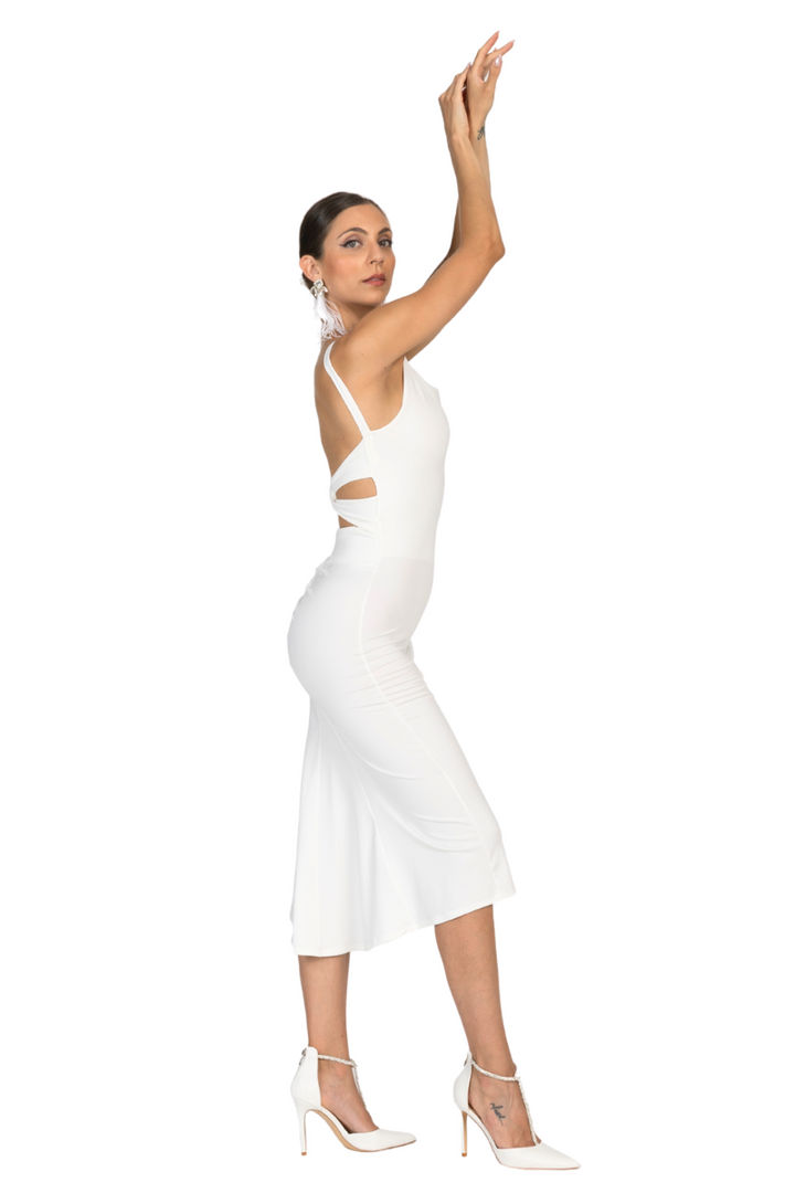 Low Back Midi Fishtail Dress