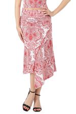 Load image into Gallery viewer, Mandala Print Asymmetric Midi Tango Skirt
