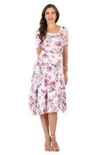 Load image into Gallery viewer, Mauve Floral Print Handkerchief Dress