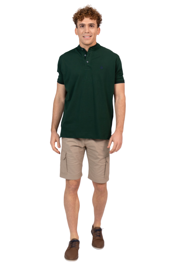 Men’s Cotton Mandarin Collar Polo