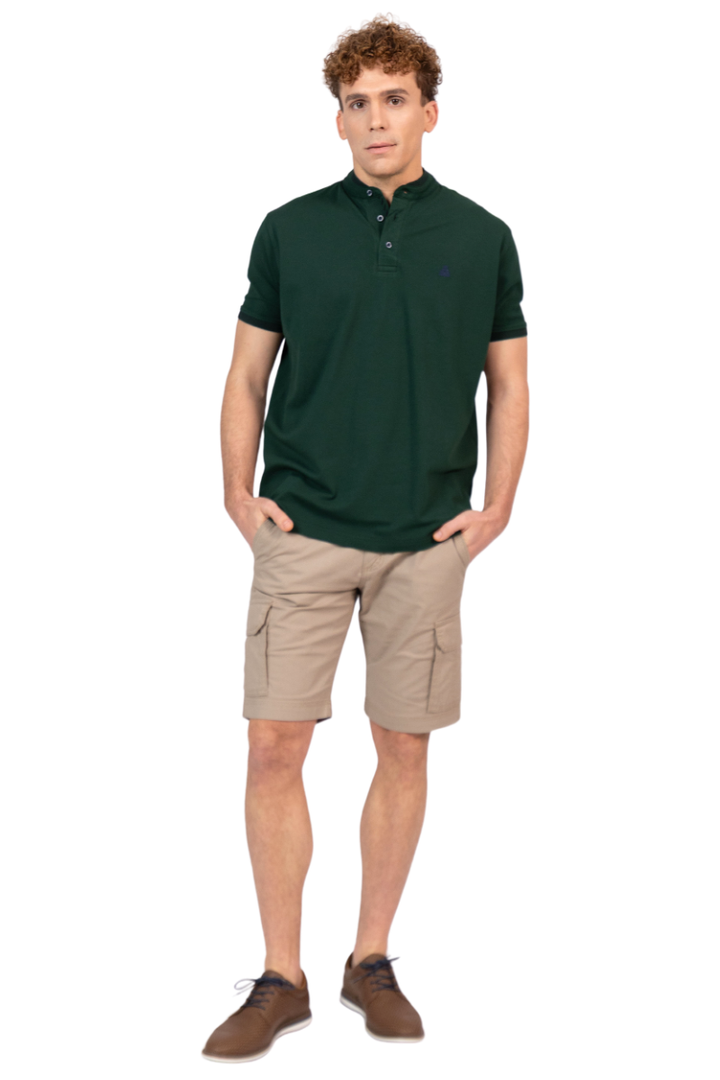 Men’s Cotton Mandarin Collar Polo