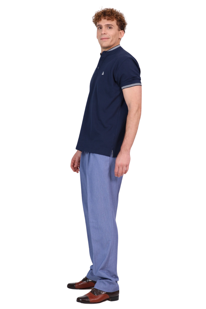 Men’s Cotton Mandarin Collar Polo