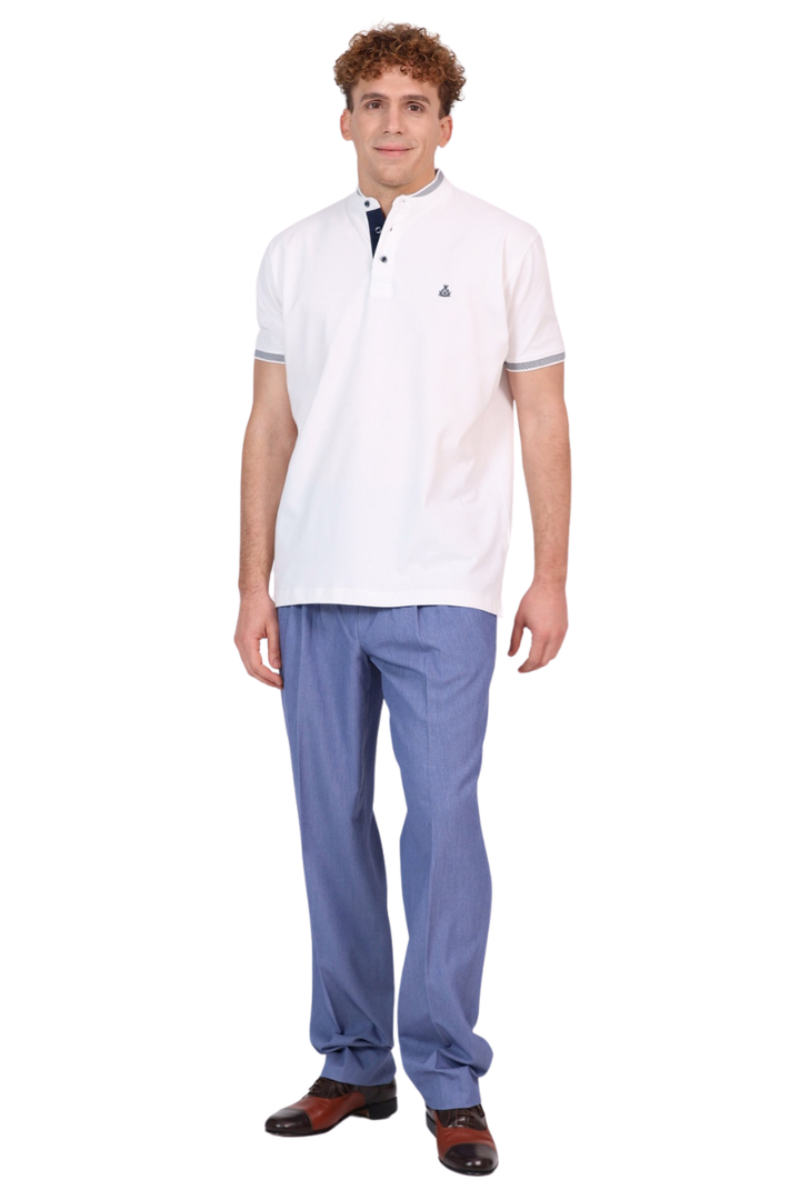Men’s Cotton Mandarin Collar Polo