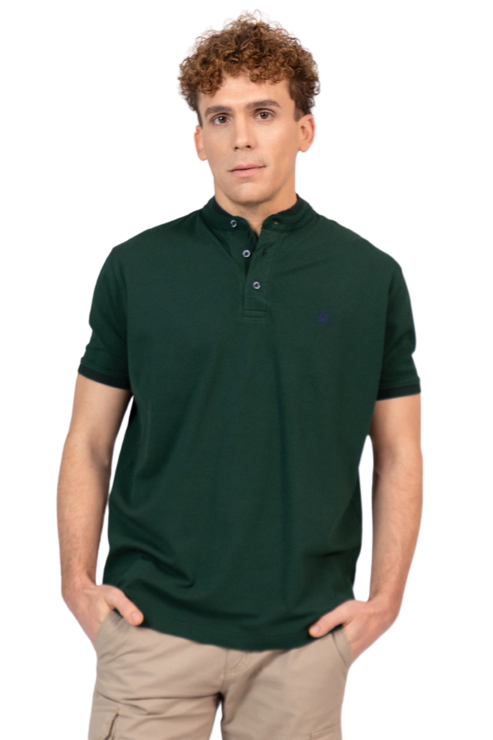Men’s Cotton Mandarin Collar Polo