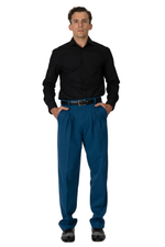 Load image into Gallery viewer, Petrol Blue Men&#39;s Tango Pants With Three Pleats
