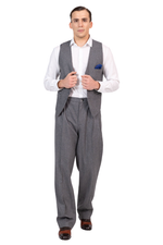 Load image into Gallery viewer, Grey Striped Men’s Tango Vest With Royal Blue Lining