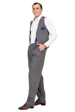 Load image into Gallery viewer, Grey Striped Men’s Tango Vest With Royal Blue Lining