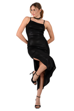 Load image into Gallery viewer, Metallic Tango Dress With Asymmetric Neckline
