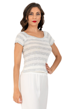Load image into Gallery viewer, Metallic Thread Ribbed Knit Top (M,L)