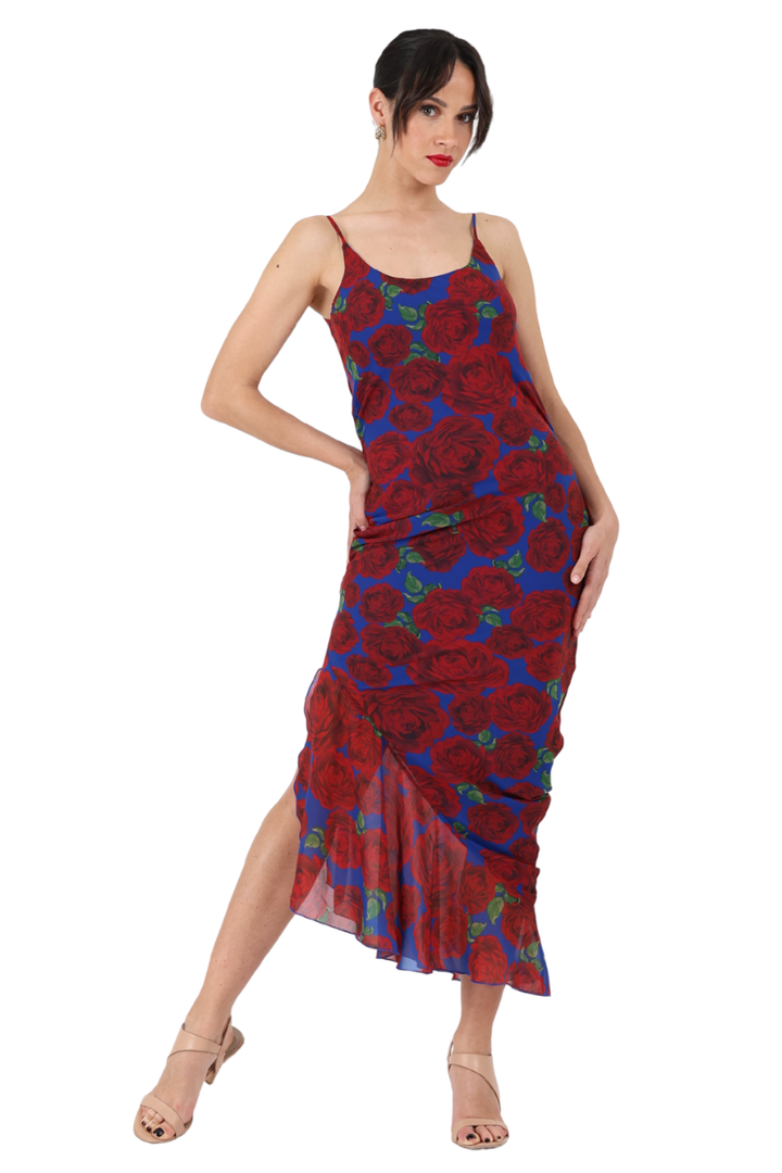 Midnight Rose Georgette Maxi Tango Dress