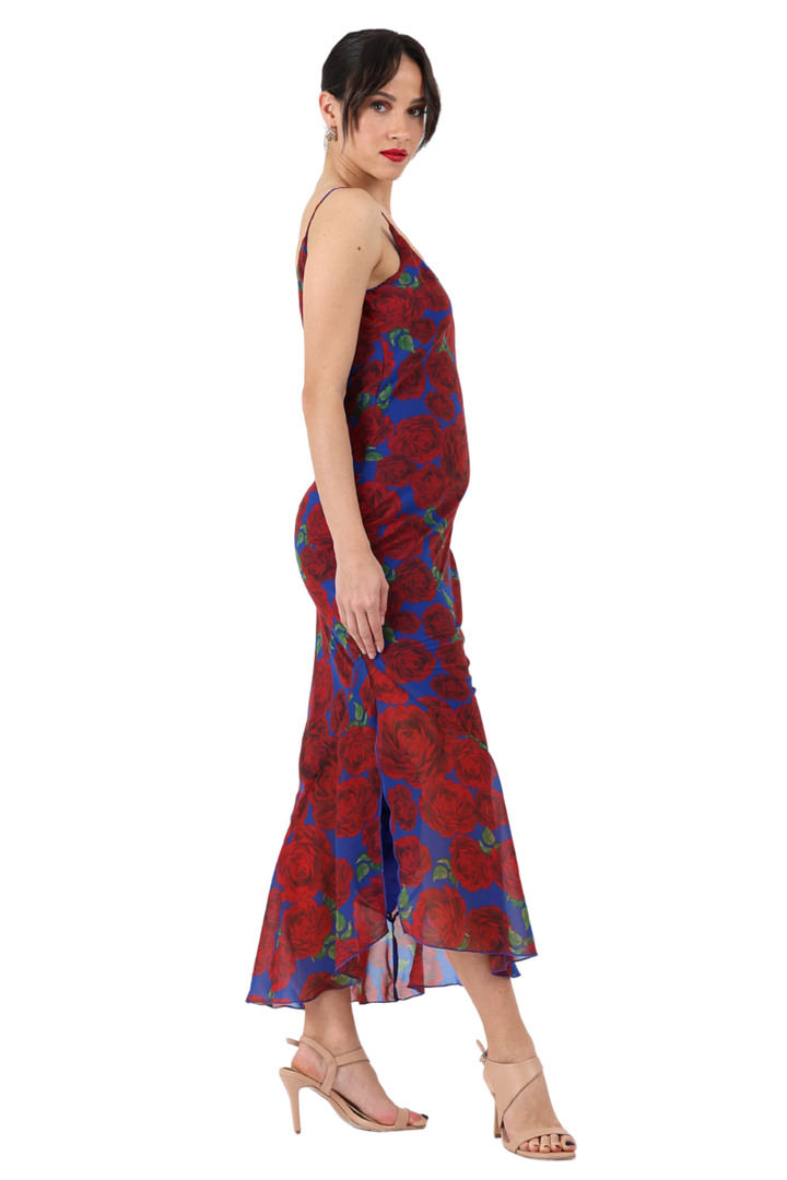 Midnight Rose Georgette Maxi Tango Dress