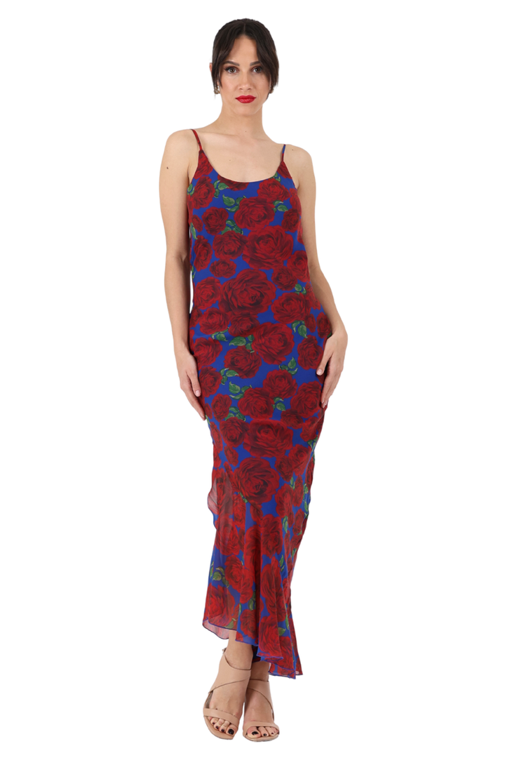 Midnight Rose Georgette Maxi Tango Dress