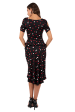 Load image into Gallery viewer, Mixed Polka Dot Peplum Tango Dress
