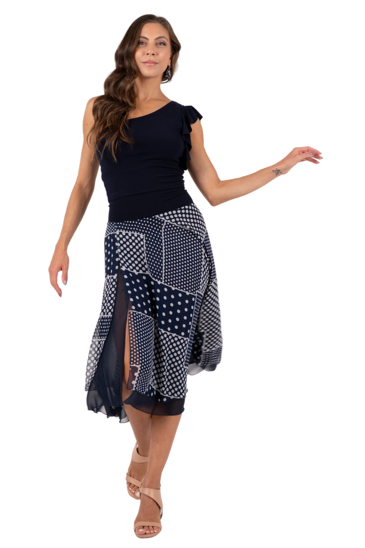 One Shoulder Crop Top With Ruffles