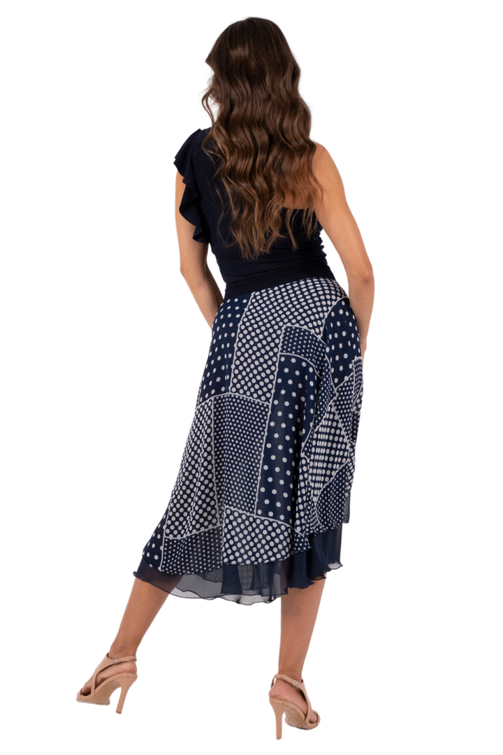 Mixed Polka Dot Two-layer Dance Skirt