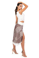 Load image into Gallery viewer, Mixed Polka Dot Two-layer Satin Dance Skirt
