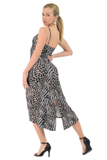 Load image into Gallery viewer, Mixed Animal Print Dress With Slit