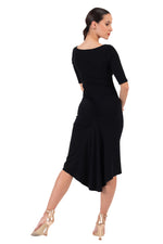 Load image into Gallery viewer, Monochrome Front Cutout Fishtail Dress With Sleeves