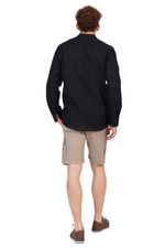 Load image into Gallery viewer, Monochrome Men's Linen Shirt With Mandarin Collar