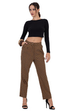 Load image into Gallery viewer, Mustard Geometric Print Tailored Trousers