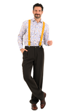 Load image into Gallery viewer, Mustard Yellow Men&#39;s Adjustable Suspenders
