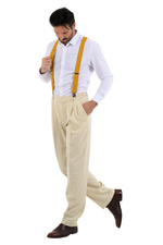 Load image into Gallery viewer, Mustard Yellow Men&#39;s Adjustable Suspenders
