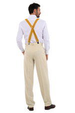 Load image into Gallery viewer, Mustard Yellow Men&#39;s Adjustable Suspenders
