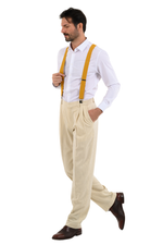 Load image into Gallery viewer, Mustard Yellow Men&#39;s Adjustable Suspenders
