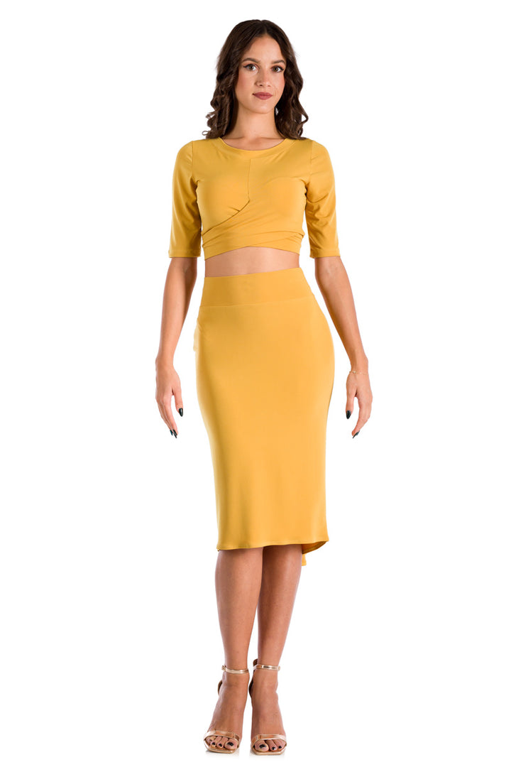 Small Tail Pencil Skirt With Back Gatherings
