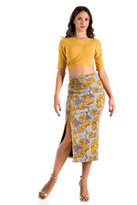 Load image into Gallery viewer, Mustard Yellow Waist Tie Top With Short Sleeves
