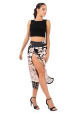 Load image into Gallery viewer, Neutral Leaf Print Wrap Skirt With High Slit
