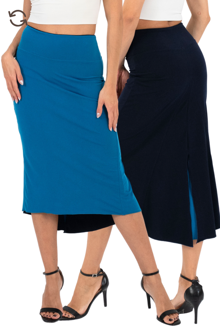 Reversible Tango Skirt with Center Back Slit