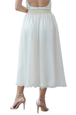 Load image into Gallery viewer, Off-white Pleated Tulle Skirt