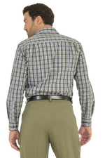 Load image into Gallery viewer, OliveGreenCheckedMen_sCottonShirt_
