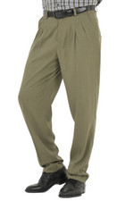 Load image into Gallery viewer, Olive Green Men&#39;s Tango Pants With Three Pleats
