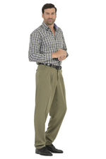 Load image into Gallery viewer, Olive Green Men&#39;s Tango Pants With Three Pleats
