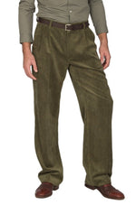 Load image into Gallery viewer, Olive Green Corduroy Tango Pants With Two Pleats