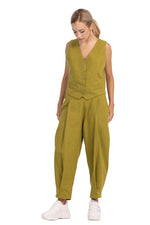 Load image into Gallery viewer, Olive Green Tapered Women&#39;s Tailored Trousers