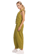 Load image into Gallery viewer, Olive Green Tapered Women&#39;s Tailored Trousers