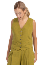 Load image into Gallery viewer, Olive Green Women&#39;s Suit Vest