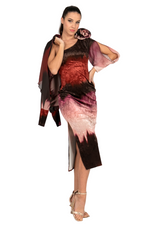 Load image into Gallery viewer, Ombré Slitted One-Sleeve Velvet Dress