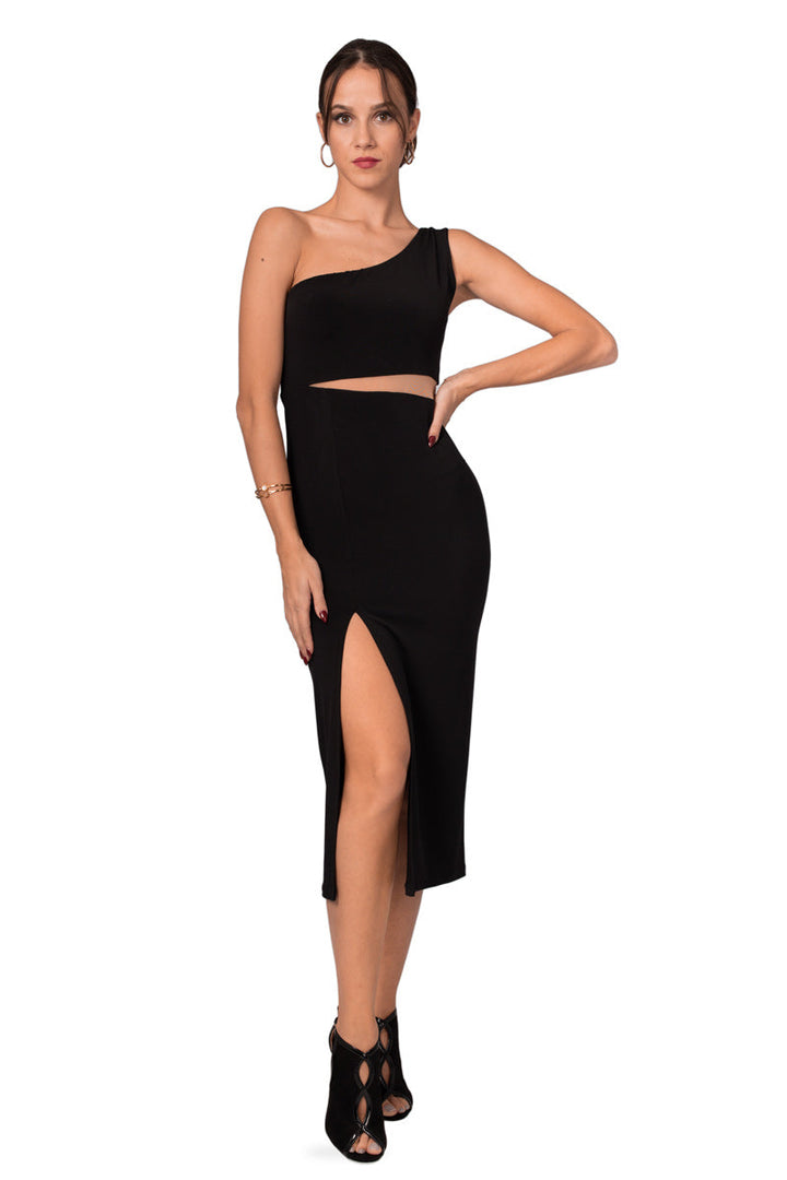 One-Shoulder Midi Dress With Side Cutout ❤️